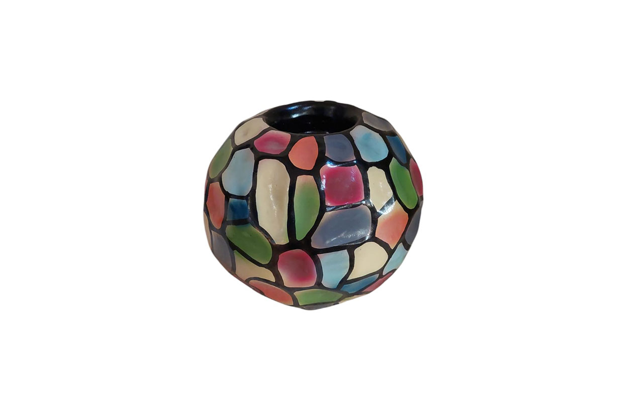 waxinelichtjeshouder bolvorm, woonaccessoire in kleur, uniek cadeau voor nieuwe woning, waxinelichthouder madu