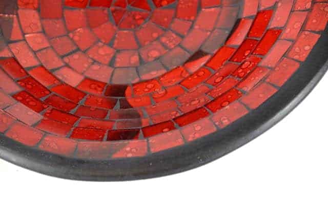 MOZAIEKSCHAAL RED WAVE 25cm - Afbeelding 2