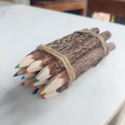 kleurpotloden van echt hout, kleurpotloden met boomschors, schors kleurpotlood, origineel schoencadeau