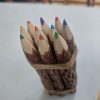 kleurpotloden van echt hout, kleurpotloden met boomschors, schors kleurpotlood, origineel schoencadeau