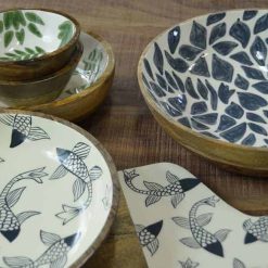 houten schaal groen wit