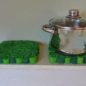 tafelonderzetter pan groen vilt