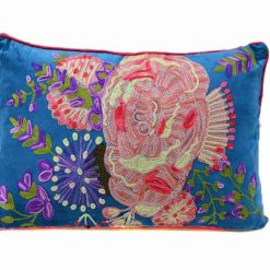 kussen only natural blauw bloem