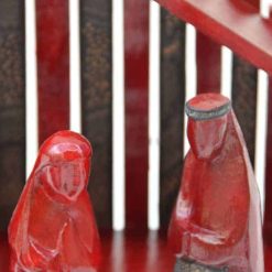 kerststal hout rood fairtrade