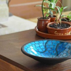 fruitschaal mozaiek blauw