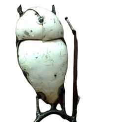 metalen tuindecoratie uil, tuinsteker uil, tuinprikker uil, vogelbeeld uil, uilenbeeld metaal, duurzame tuindecoratie die lang meegaat, cadeau voor hem