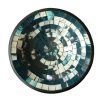 kleine fruitschaal aardewerk, decoratieve schaal blauw groen, aardetinten decoratie