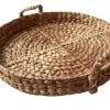 rond dienblad jute, groot stevig dienblad, dienblad natuurlijke materialen, decoratief dienblad, alternatief fruitschaal