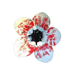 huwelijksgeschenk metalen bloem, duurzaam huwelijkscadeau, metalen bloem tuinsteker, witte bloem tuinsteker