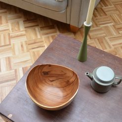 houten schaal organische vorm, houten slakom, saladeschaal hout, kinta schaal, houten fruitschaal