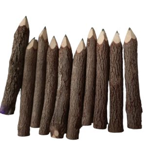 grijze potloden met schors, natuurlijk potlood, cadeau voor natuurmens