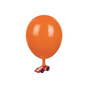 ballonauto, zelfrijdende auto met ballon, schoencadeau van hout