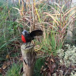 tuinbeeld metaal vogel, beeld roodborstje, vogel grafdecoratie