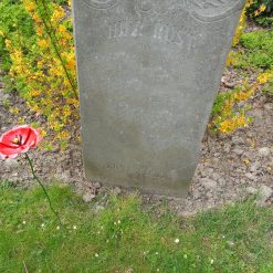 grafdecoratie metalen bloem, bloem van ijzer, grafdecoratie die lang goed blijft, rode bloem graf