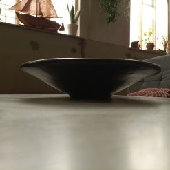 fruitschaal fairtrade mozaiek, mozaiekschaal chocoladebruin en geel, decoratieve schaal glasmozaiek, uniek cadeau voor hem of haar