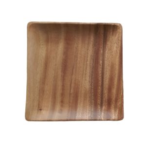 houten vierkante bord, houten gebaksbord, bord van hout, houten bord 20 cm, veilig kinderbord