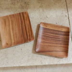 houten vierkante bord, houten gebaksbord, bord van hout, houten bord 20 cm, veilig kinderbord