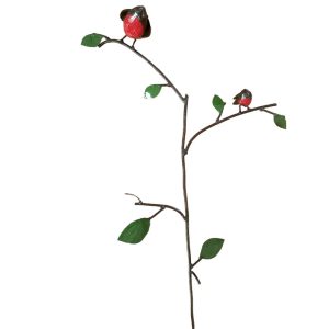 tuinprikker vogel, tuinsteker roodborst, duurzame tuindecoratie, cadeau voor hem, cadeau voor haar, roodborst beeld, tuinbeeld vogel