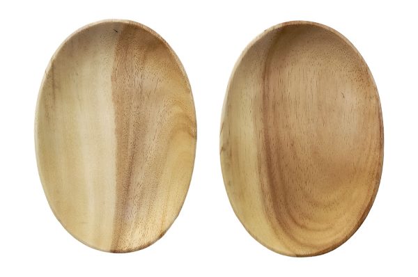 houten gebaksbord ovaal, ovalen bordjes, kinta houten bordje, gebaksbord van hout, houten bord blond