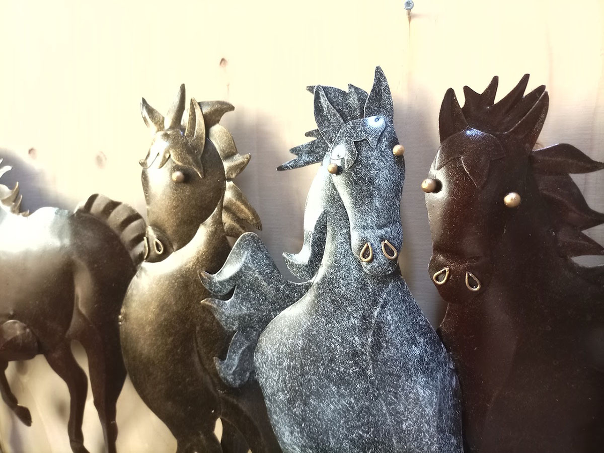 metalen wanddecoratie paarden, paarden decoratie voor aan de muur, 3d paarden van metaal, muurdecoratie paarden, cadeau voor meiden paarden