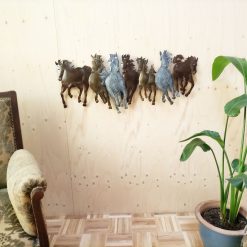 metalen wanddecoratie paarden, paarden decoratie voor aan de muur, 3d paarden van metaal, muurdecoratie paarden, cadeau voor meiden paarden