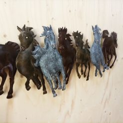 metalen wanddecoratie paarden, paarden decoratie voor aan de muur, 3d paarden van metaal, muurdecoratie paarden, cadeau voor meiden paarden
