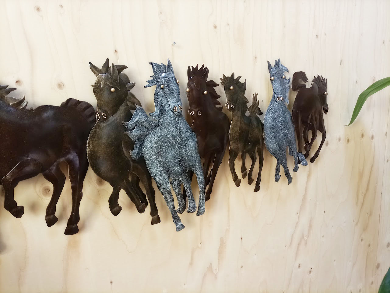 metalen wanddecoratie paarden, paarden decoratie voor aan de muur, 3d paarden van metaal, muurdecoratie paarden, cadeau voor meiden paarden