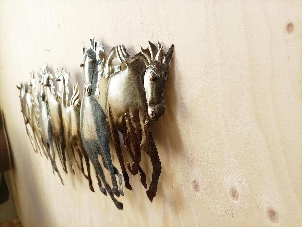 metalen wanddecoratie paarden, paarden decoratie voor aan de muur, 3d paarden van metaal, muurdecoratie paarden, cadeau voor meiden paarden