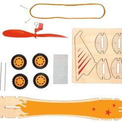 bouwpakket houten auto met motor, schoencadeau bouwpakket, auto bouwdoos, brievenbuscadeau bouwdoos, educatief schoencadeau
