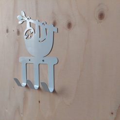 wandhaak met luiaard, kinderkamer kapstok, kinder wandhaak, metalen wandhaak kind, kinderkamer accessoire