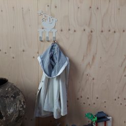 wandhaak met luiaard, kinderkamer kapstok, kinder wandhaak, metalen wandhaak kind, kinderkamer accessoire