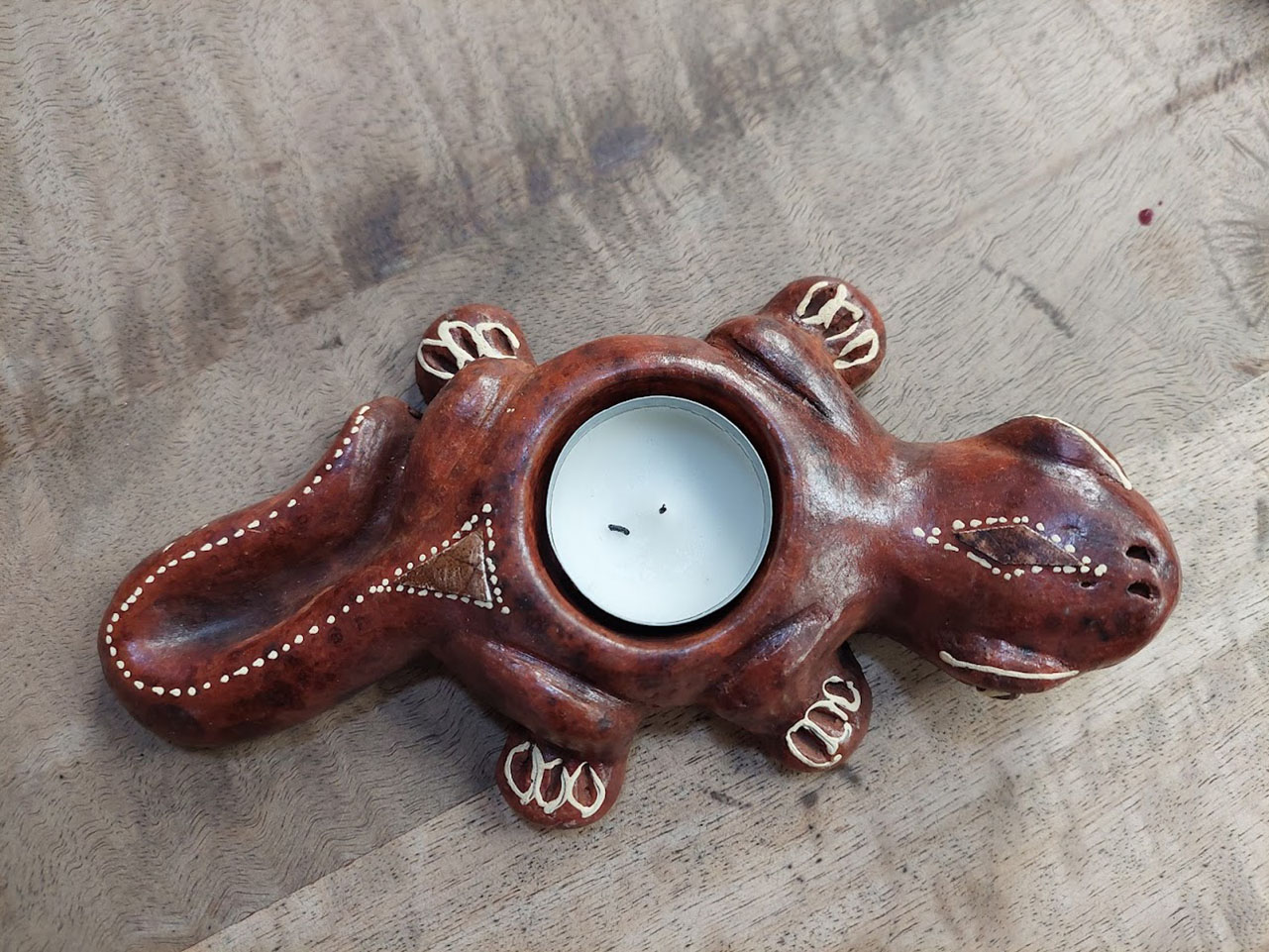 waxinelichthouder terracotta, natuurlijke materialen woonaccessoire, klein cadeau voor huwelijk, huwelijksgeschenk, beeldje duif, waxinelichthouder duif