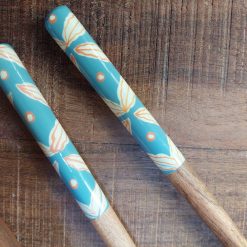 houten slabestek, houten vork en lepel, serveerbestek luxe
