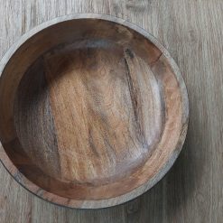 houten fruitschaal only natural, houten fruitschaal zwart marmerlook, luxe schaal van hout