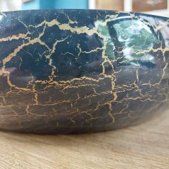 houten fruitschaal only natural, houten fruitschaal zwart marmerlook, luxe schaal van hout