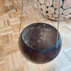kokosnootbast hanger, bakje kokosnoot, plantenhanger kokosnoot, kokosbast hanger