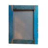 houten fotolijst blauw, fotolijst gerecycled hout, verfresten fotolijst, fotolijst A4 formaat
