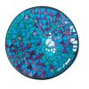 fruitschaal mozaiek, mozaiekschaal fairtrade blauw paars, fruitschaal aardewerk en glas, fruitschaal in kleur blauw groen paars, unieke accessoire in de keuken