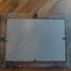 houten fotolijst blauw, fotolijst gerecycled hout, verfresten fotolijst, fotolijst A4 formaat