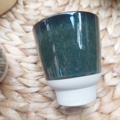 kinta mok kleurmix, aardewerk kop in 2 kleuren, keramiek kop kleurmix, hoogglans glazuur en mat aardewerk, luxe kop cadeauset