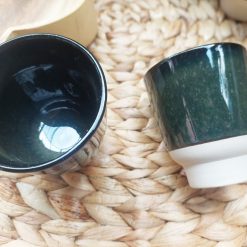 kinta mok kleurmix, aardewerk kop in 2 kleuren, keramiek kop kleurmix, hoogglans glazuur en mat aardewerk, luxe kop cadeauset