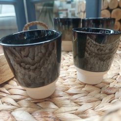 kinta mok kleurmix, aardewerk kop in 2 kleuren, keramiek kop kleurmix, hoogglans glazuur en mat aardewerk, luxe kop cadeauset