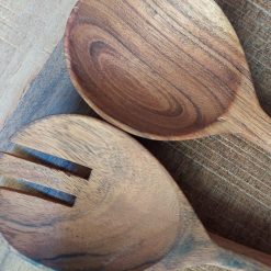 houten slacouvert met print, houten slabestek, slabestek met beschilderd handvat