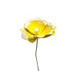 grafdecoratie metalen bloem, tuinsteker gele bloem graf, duurzame grafdecoratie