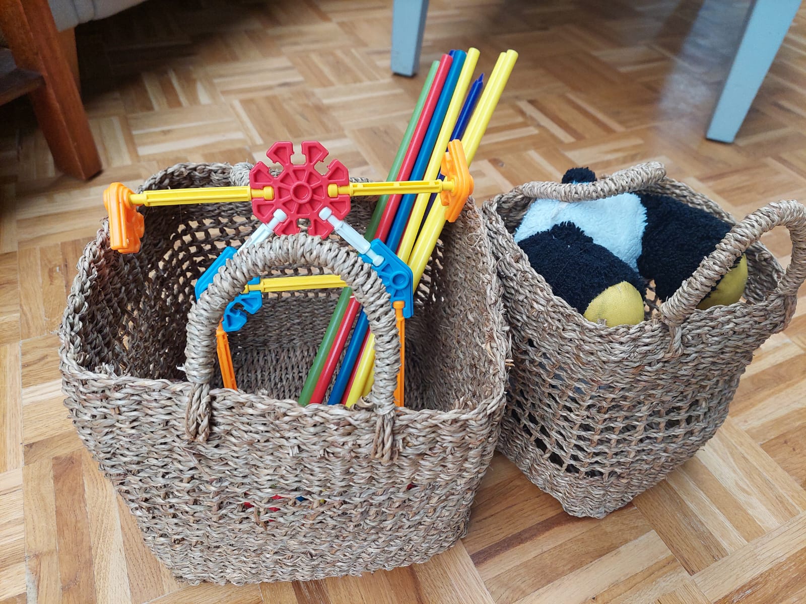 set opbergmanden vierkant, cadeaumand zelf vullen, vierkante mand met handvat, mand voor op slaapkamer of badkamer, mand voor open vak in kast