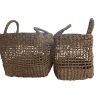set opbergmanden vierkant, cadeaumand zelf vullen, vierkante mand met handvat, mand voor op slaapkamer of badkamer, mand voor open vak in kast