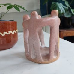 vriendenkring abstract 5 personen, familiebeeld abstract, familiekring vijf figuren, beeld met betekenis, cadeau in familiekring