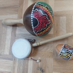 draaitrommel, houten muziekinstrument, trommeltje, muziekinstrumenten voor kleuterschool