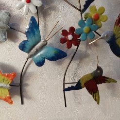 wanddecoratie 3D, muurdecoratie 3d metaal, metalen tak met vogels en vlinders, geschenk nieuwe woning