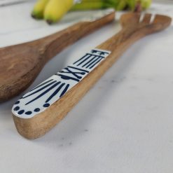 houten slacouverts met print, beschilderde houten slabestek, only natural